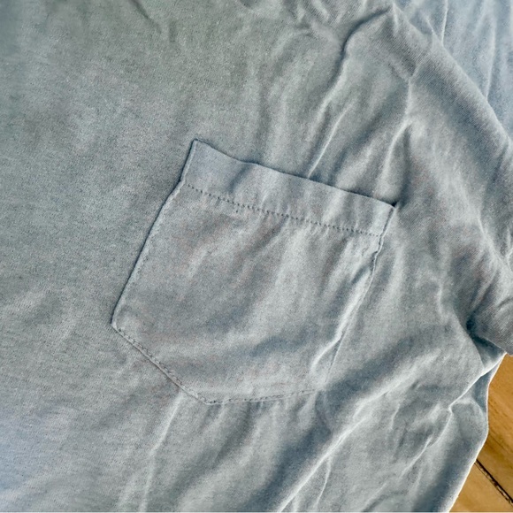 Single Stitch Vintage Pocket Tee in Dusty Faded Blue - Picture 2 of 7